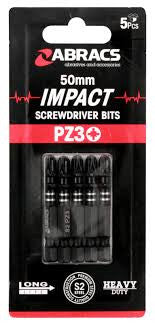 Abracs 50mm Impact Bits PZ3 (Pk5)