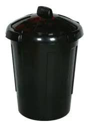 Black Dust Bin 80 Ltr With Clip/Lid