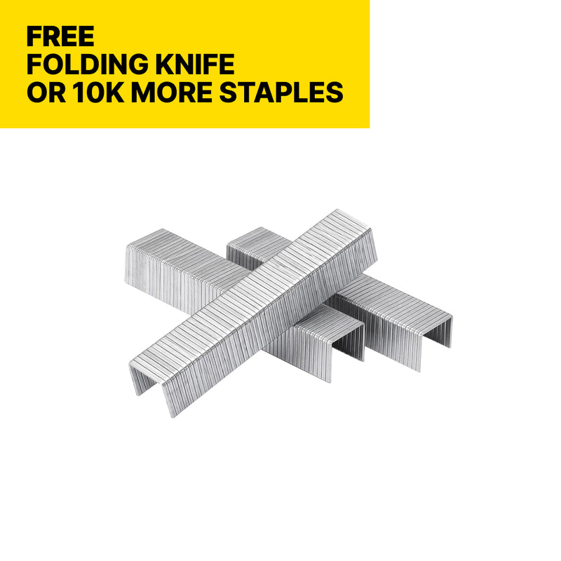 Hammer Tacker + 50k Staples (Folding Knife or 10K Extra Staples)